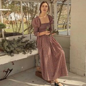 Doên Bijou Red Floral Dress Size M